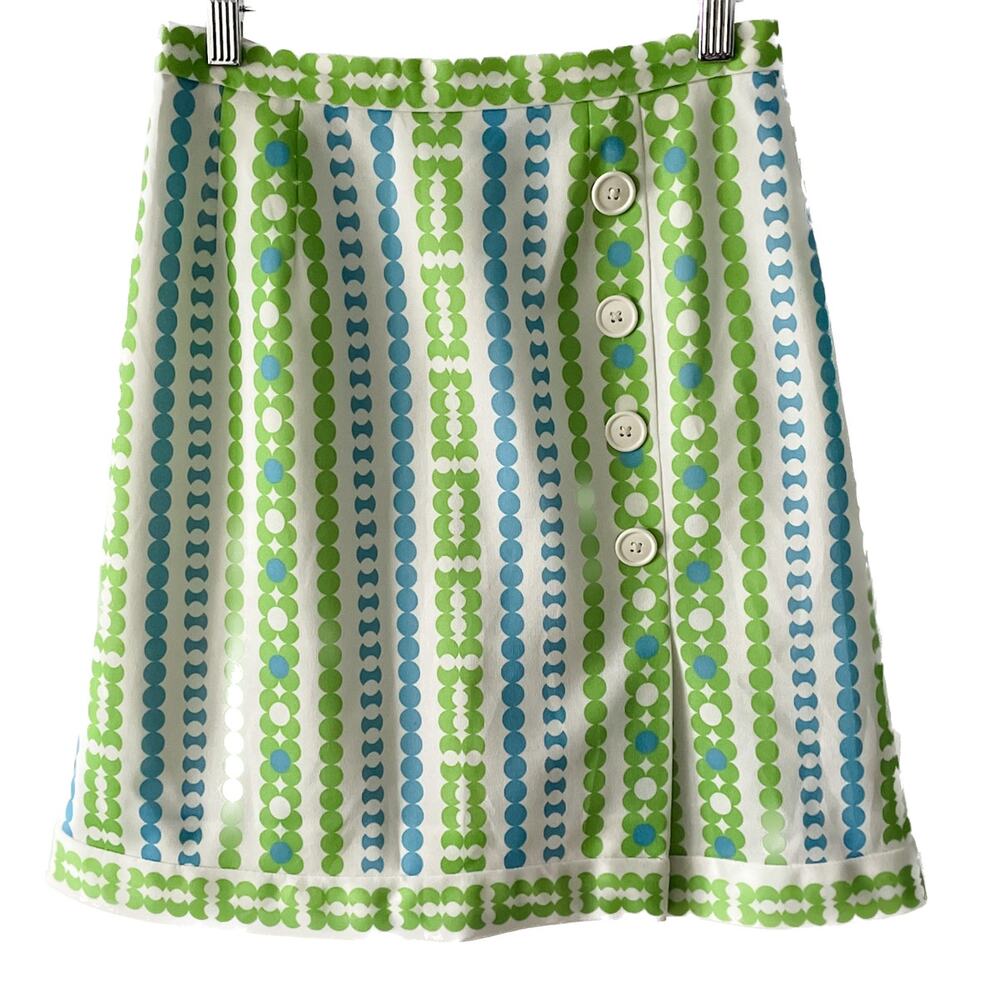 Haymaker vintage 70s floral polka dot SKORT skirt + shorts green blue size XS